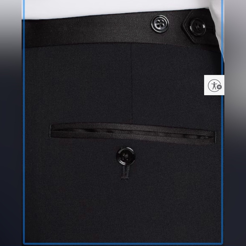 Express Slim Black Performance Stretch Wool-Blend Tuxedo Pant W28 L32 Like new - Picture 3 of 7